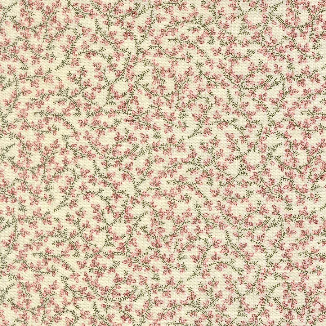 Joyful Gatherings II Mistletoe Vine Cloud holiday fabric in reds, greens, and creams by Lisa Bongean for Moda Fabrics