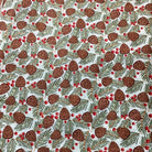 Sale Backing BB40 fabric with pine cones and red berries pattern