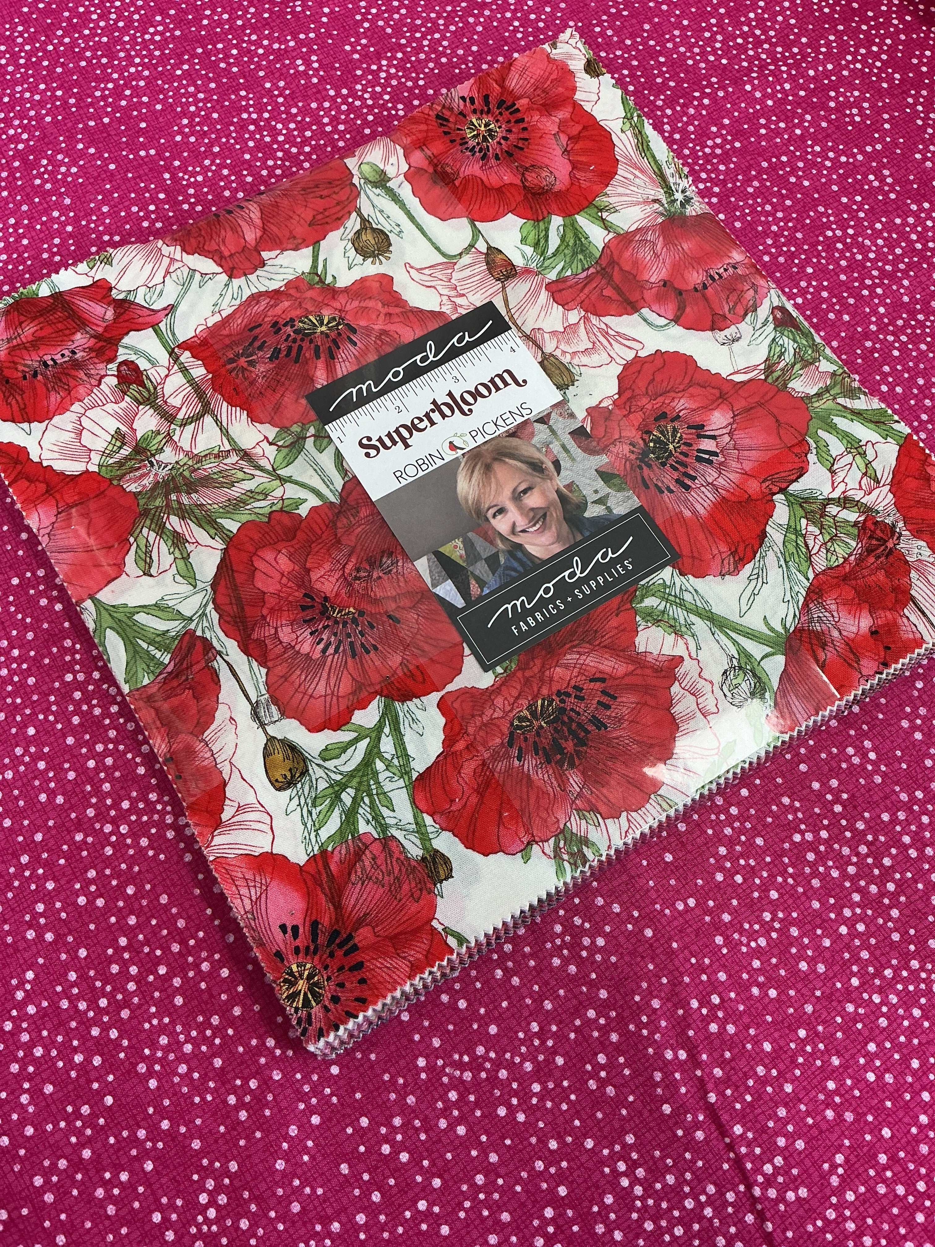 Frida Lap Size Quilt Kit with 12 half-yard fabric cuts, digital pattern, accent and binding for lap quilt sewing project