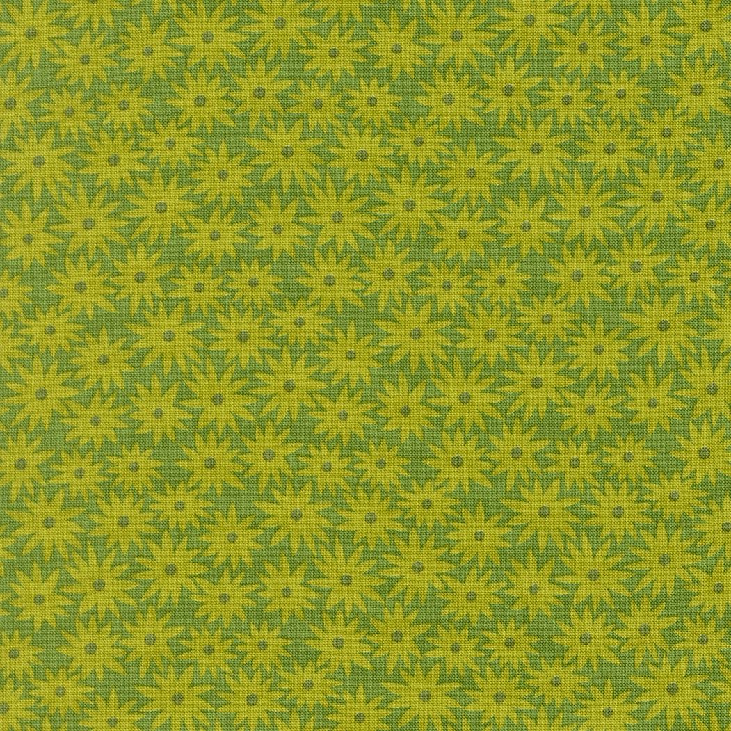 Scenery Sedum Small Floral Limeade fabric by Elizabeth Hartman for Moda Fabrics with lime green floral pattern