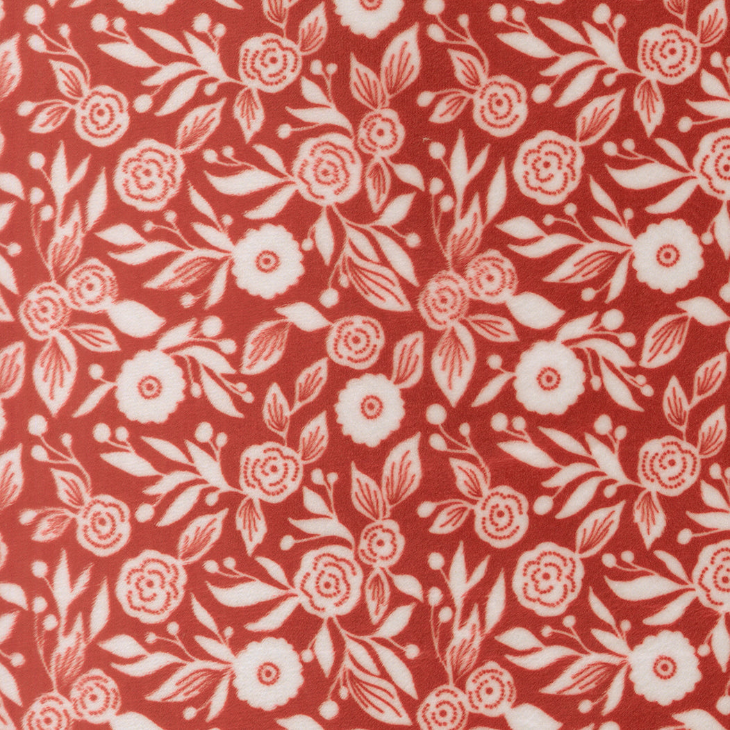 Christmas Eve Quilting Cuddle fabric Winter Flora Cranberry by Lella Boutique for holiday quilting and patchwork