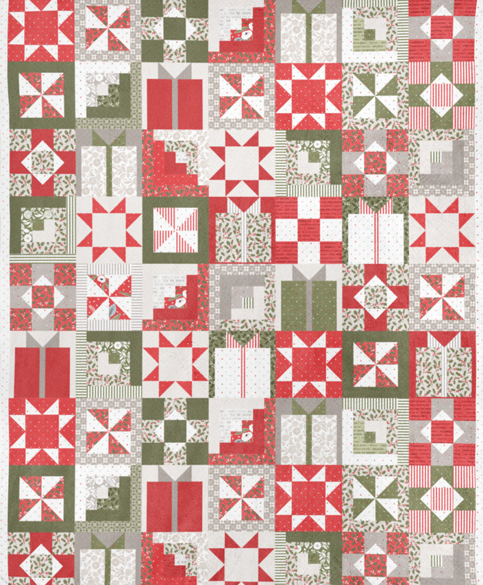 Christmas Eve Quilting Cuddle Christmas Morning Cheater Snow fabric panel by Lella Boutique for Moda Fabrics