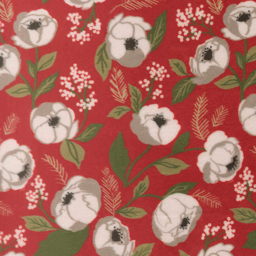 Christmas Eve Quilting Cuddle fabric Christmas In Bloom Cranberry by Lella Boutique for holiday quilting projects