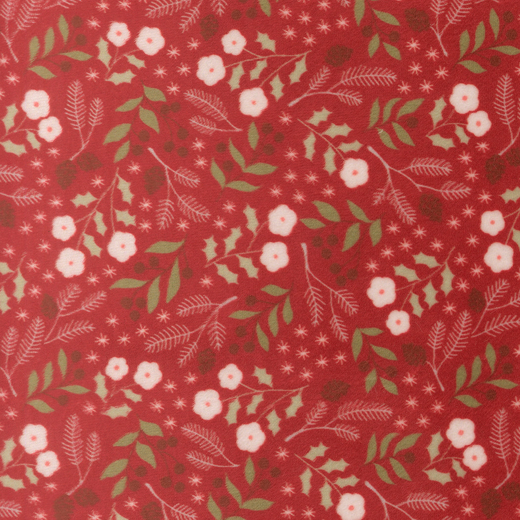 Christmas Eve Quilting Cuddle winter botanical cranberry fabric by Lella Boutique for holiday quilting projects