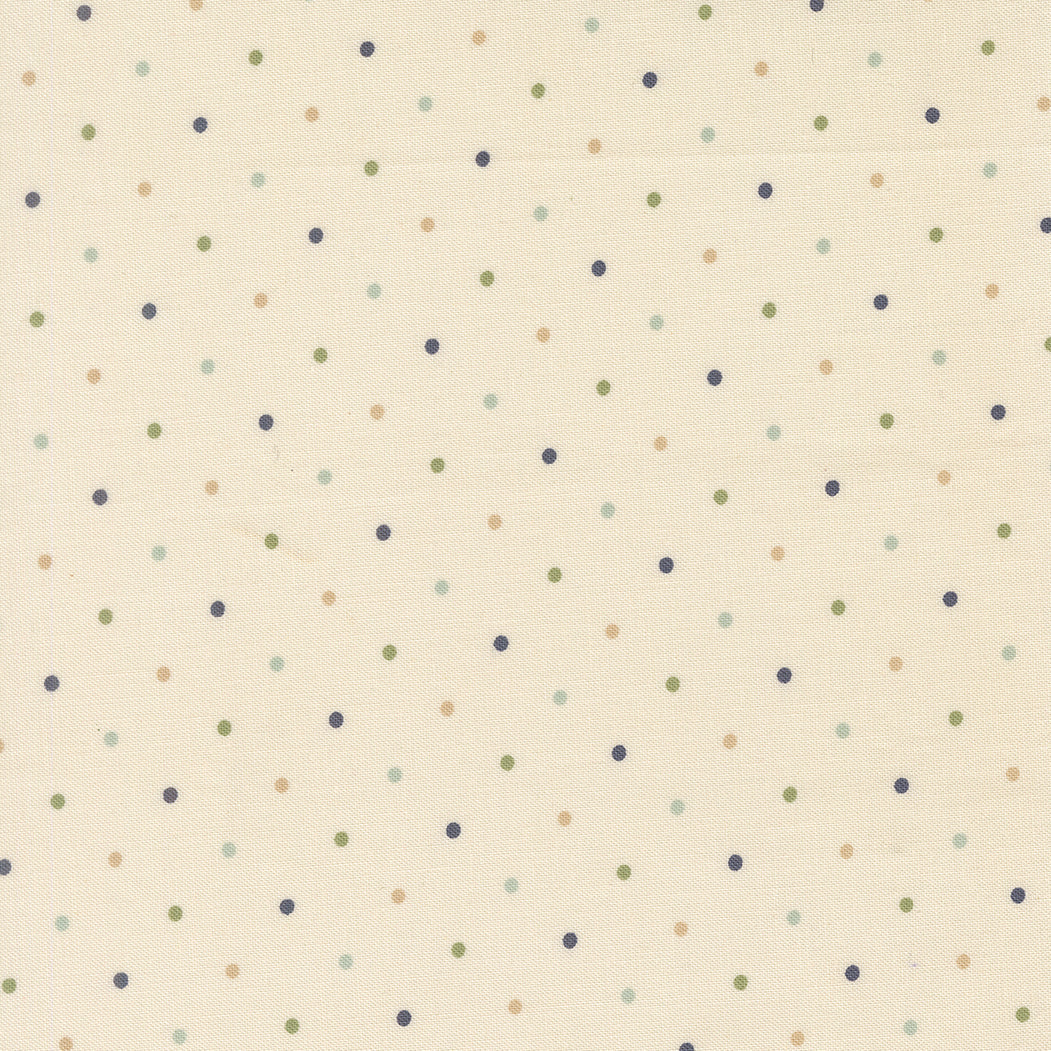 True Love Magic Dot Cream fabric with vintage birds and floral motifs by Vanessa Goertzen