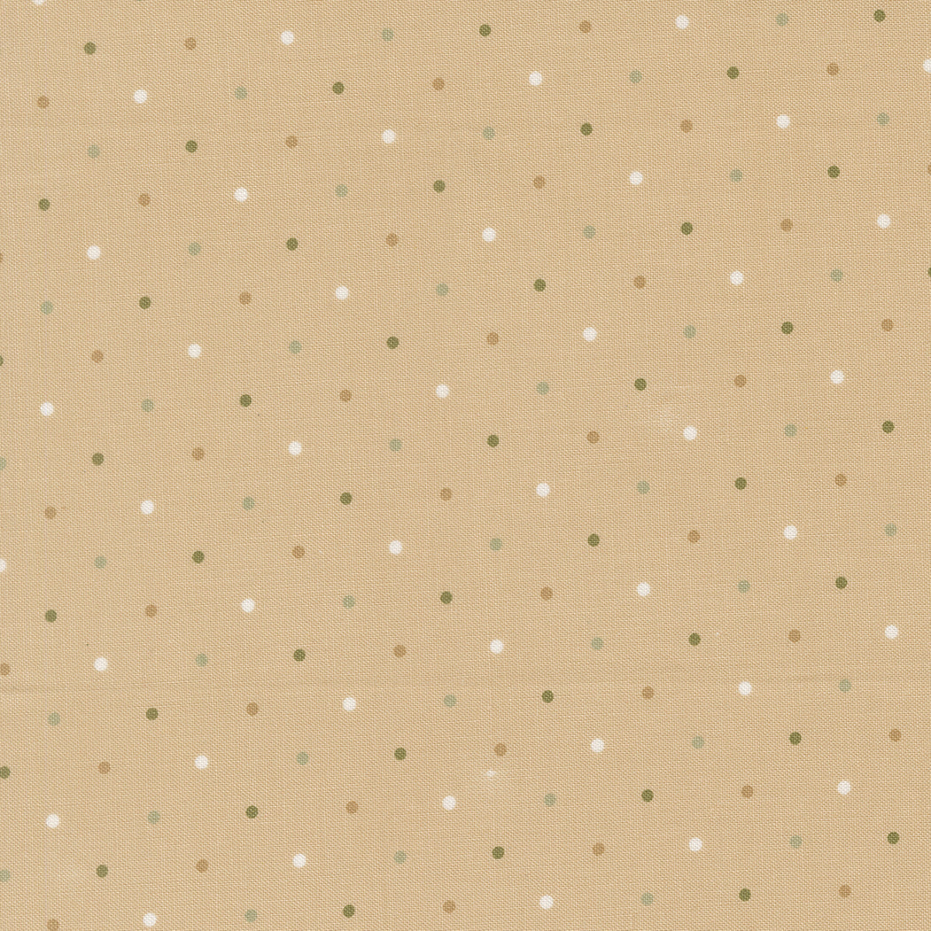 True Love Magic Dot oatmeal fabric with vintage birds and blooms by Vanessa Goertzen