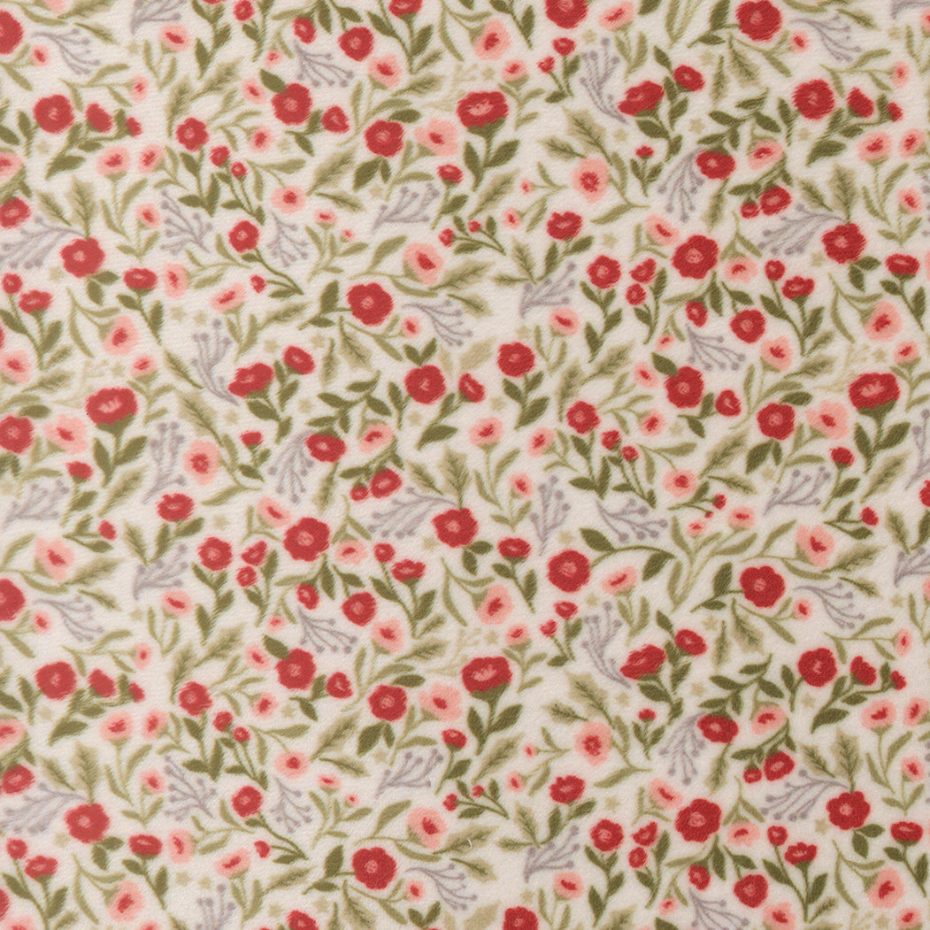 Christmas Eve Quilting Cuddle fabric with Christmas Posies Snow pattern by Lella Boutique, perfect for holiday quilting projects
