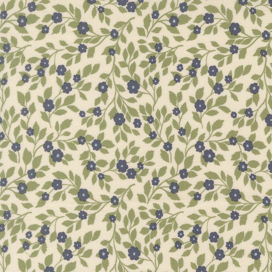 Cream True Love Daydream Posies fabric with vintage floral and bird motifs by Vanessa Goertzen for Moda Fabrics
