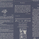 True Love Alcott Text Twilight fabric with vintage birds and floral motifs by Vanessa Goertzen for Moda Fabrics