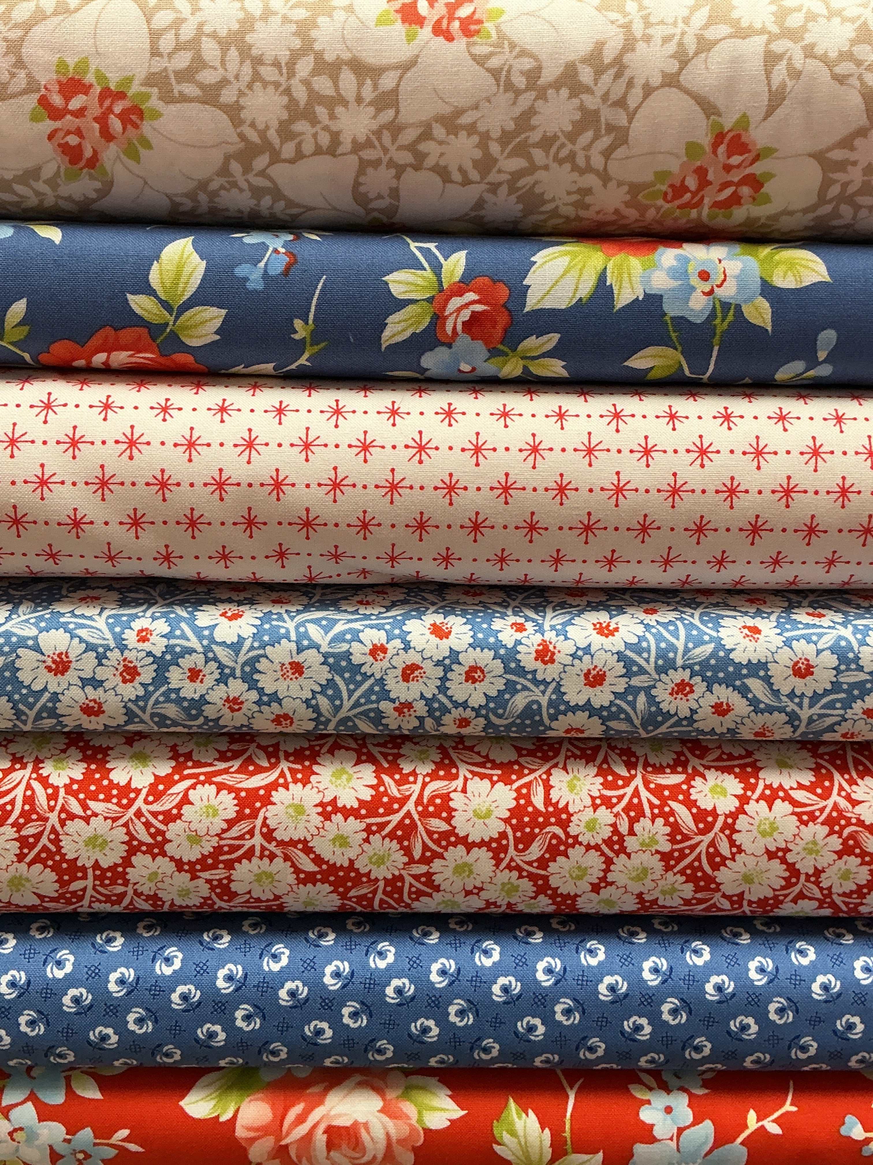 Six-Pack Party Bundle fabric cuts for quilting with County Courthouse designs
