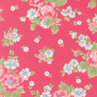 A Cat Named Stitch fabric with blooming florals and cabbage rose design by Camille Roskelley for Moda Fabrics