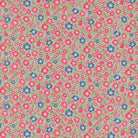 A Cat Named Stitch floral fabric by Camille Roskelley featuring grey kitten and floral patterns for quilting