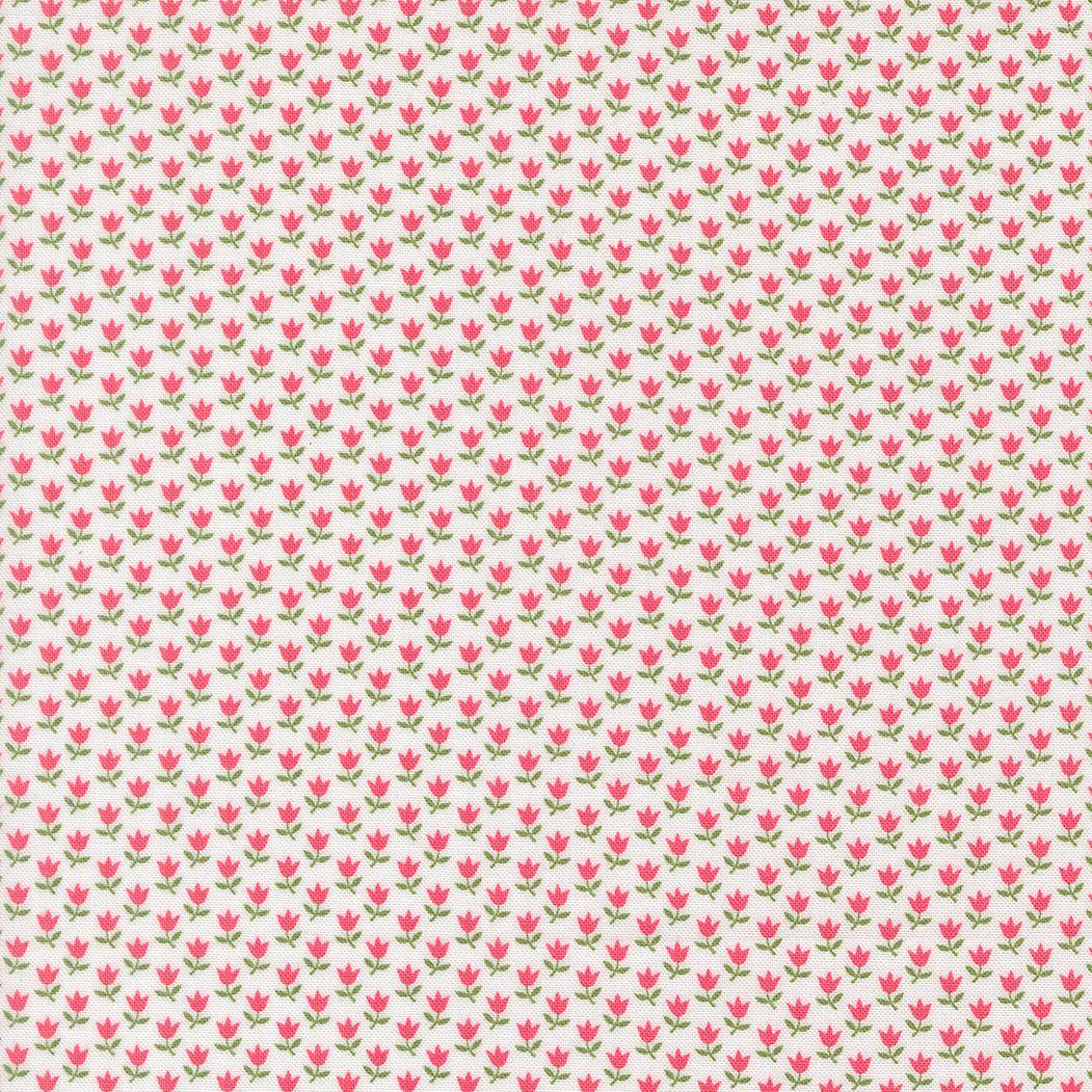 A Cat Named Stitch floral tulip cream fabric by Camille Roskelley from Thimble Blossom for Moda Fabrics