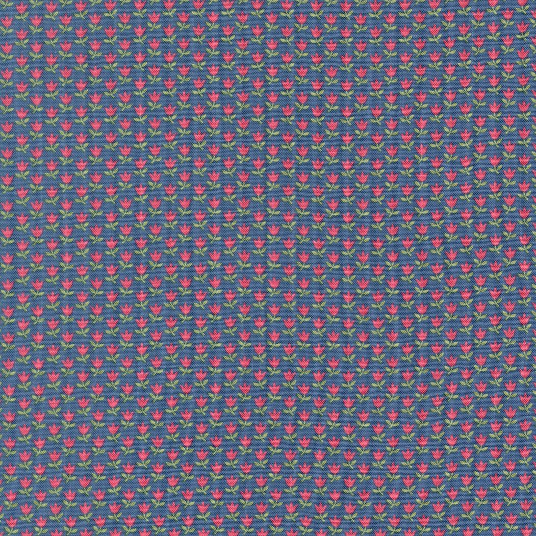 A Cat Named Stitch fabric featuring small floral tulip sea pattern by Camille Roskelley for Moda Fabrics