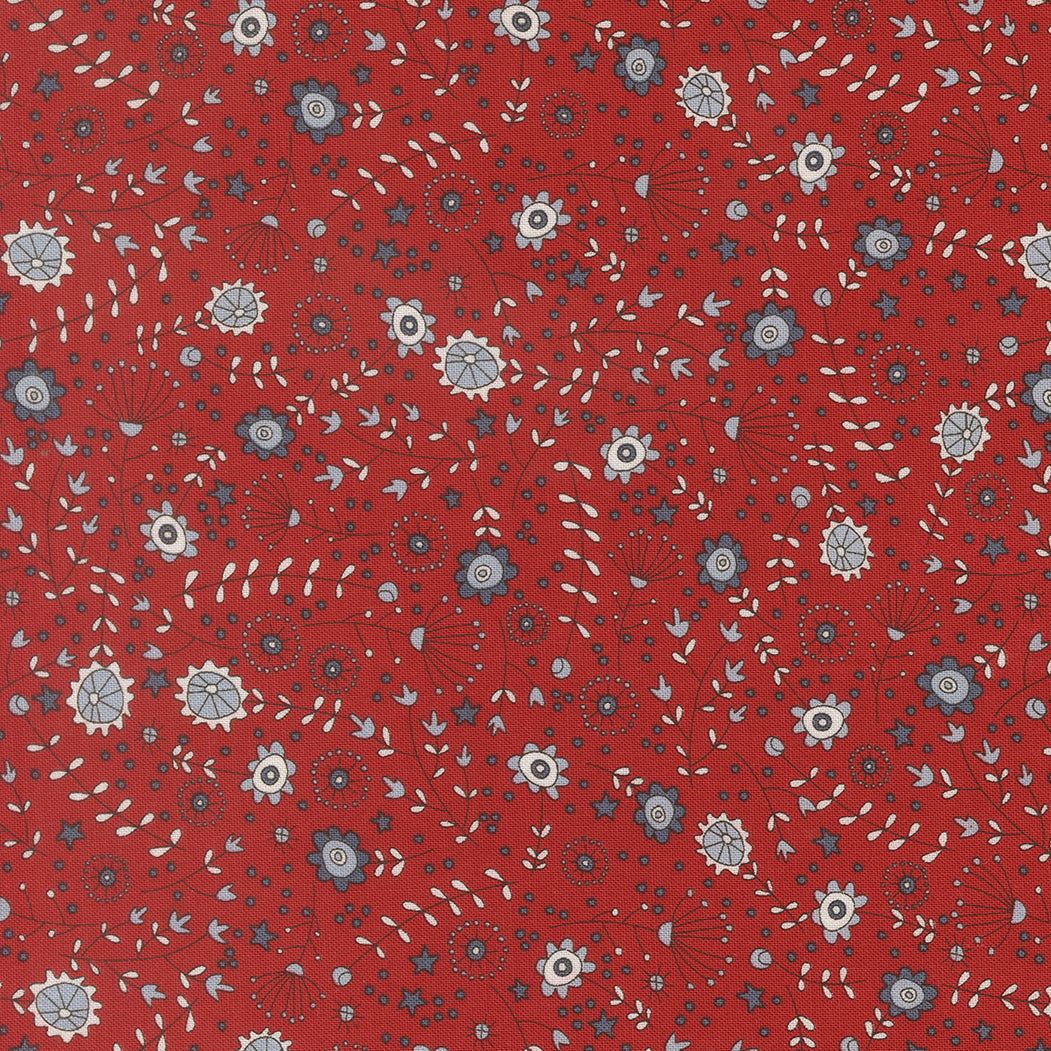 Independence Day The Meadow Florals Red patriotic fabric by Sweetwater for Moda Fabrics sold in half-yard increments
