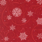 Cardinal and chickadee in winter stockings with snowflakes and jingle bells fabric design by Deb Strain for Moda Fabrics