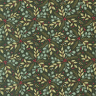 Cardinal and chickadee in winter stockings with greenery and jingle bells from When Snow Falls fabric by Deb Strain