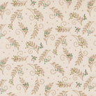 Winter fabric print with cardinals, chickadees, greenery, and jingle bells from When Snow Falls Tossed Greenery by Deb Strain