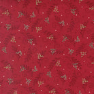 Winter fabric pattern with cardinals, chickadees, greenery, and red berries from When Snow Falls Tossed Greenery Berry Red by Deb Strain
