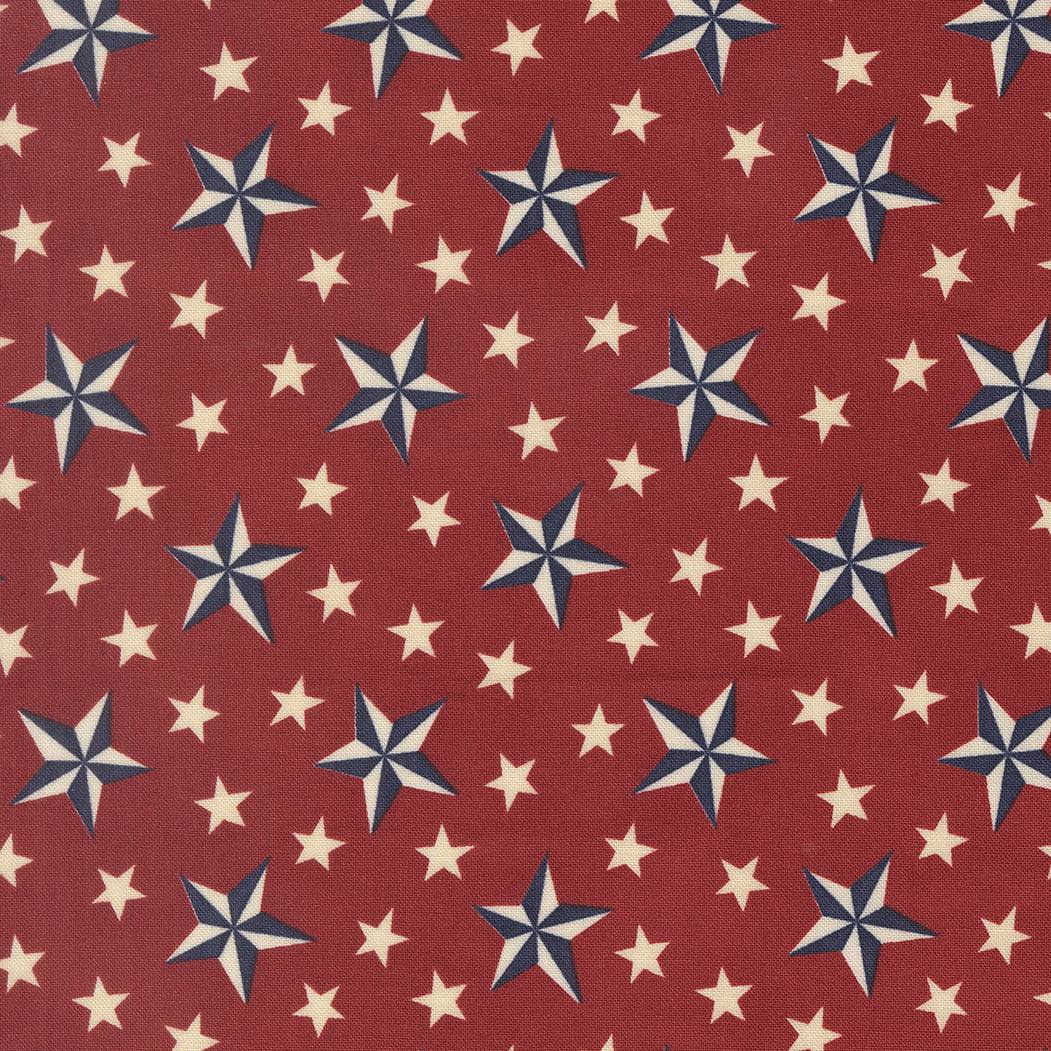 America 250 Years Tossed Stars Brave Crimson patriotic fabric by Deb Strain for Moda Fabrics