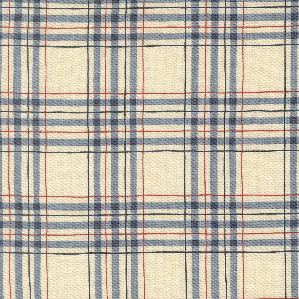 America 250 Years patriotic plaid parchment blue fabric by Deb Strain for Moda Fabrics