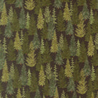 Northwoods Lodge fabric with pine trees, pinecones, animals, and lake scene in earth tones by Deb Strain for Moda Fabrics