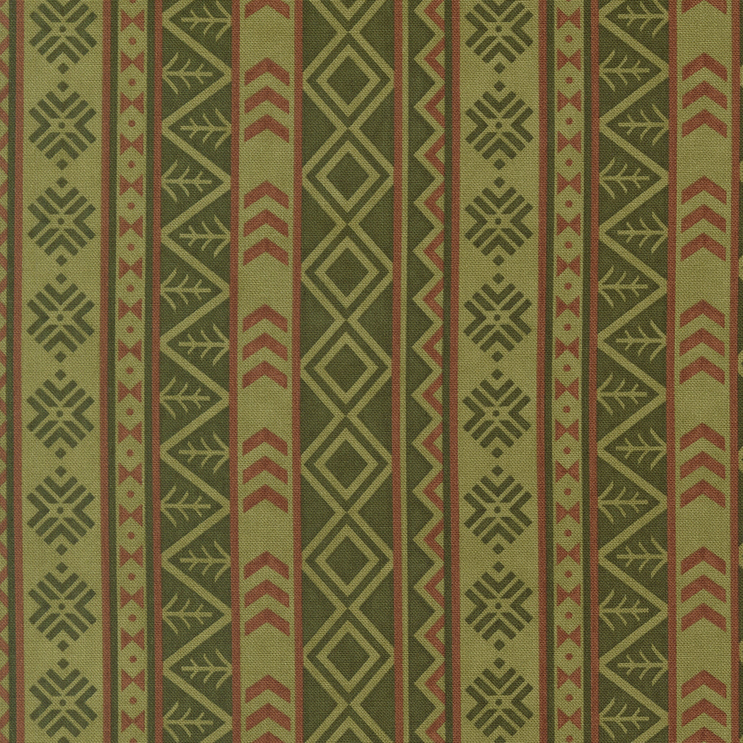Northwoods Lodge fabric by Deb Strain featuring pine trees and wildlife in rich earth tones