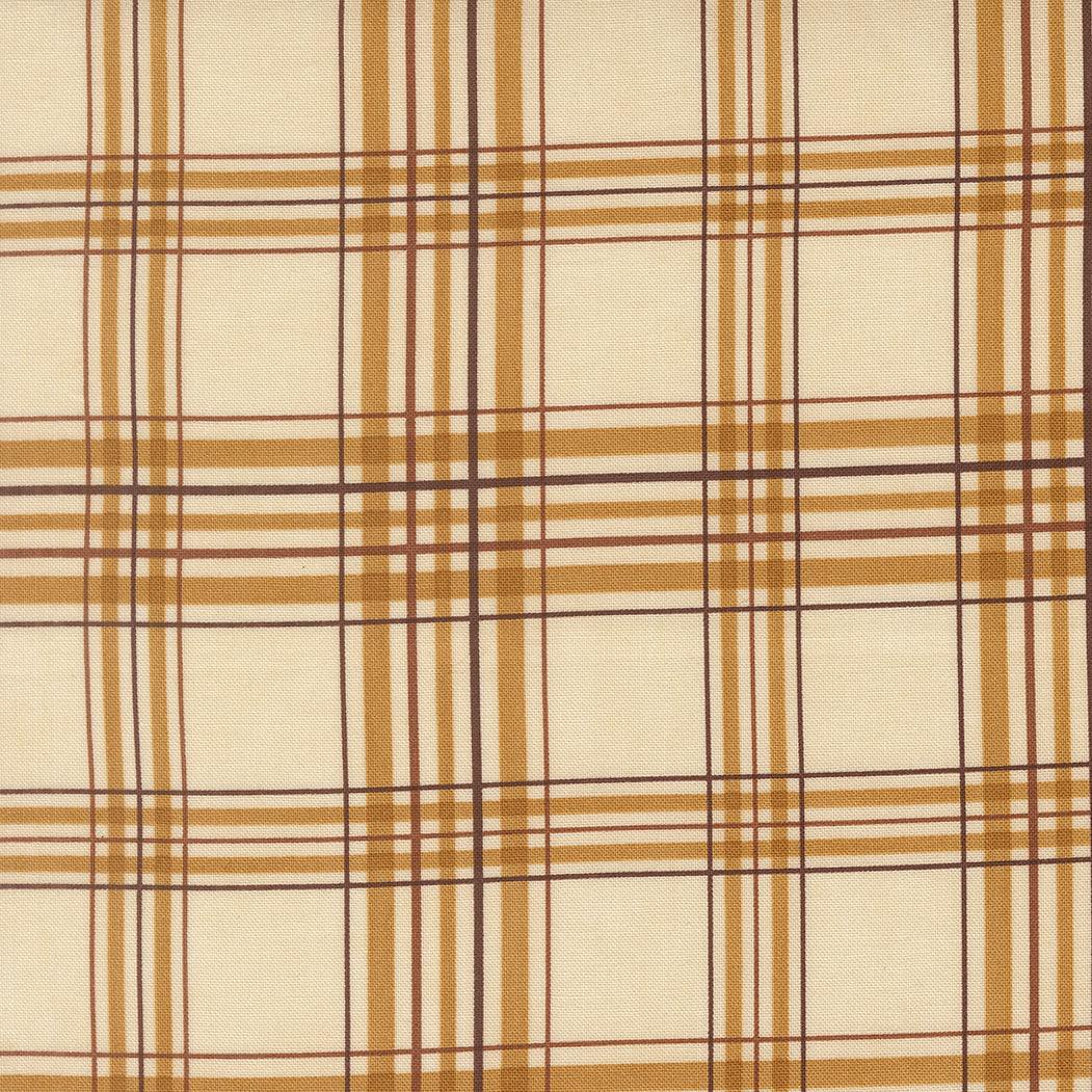 Northwoods Lodge Northwoods Plaid fabric by Deb Strain featuring natural tones of tan, green, brown, and blue inspired by Northwoods nature scenes