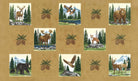 Northwoods Lodge fabric panel featuring a fawn among pine trees and natural Northwoods scenery by Deb Strain