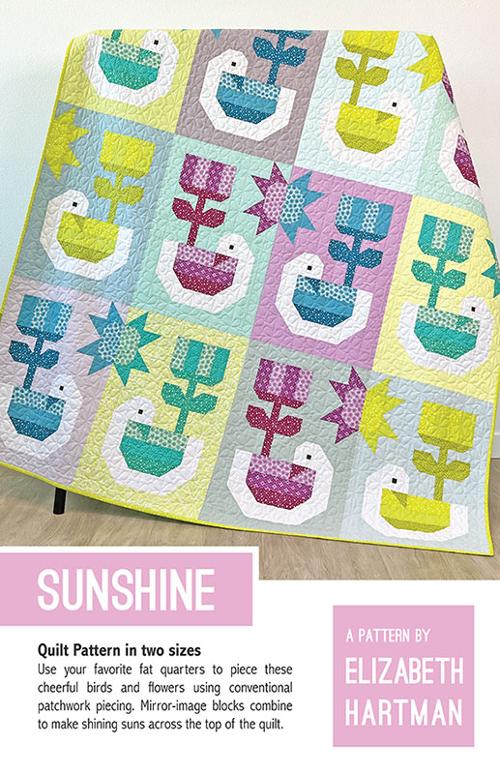 Sunshine EH 072 Pattern quilt featuring birds, flowers, and sun motifs by Elizabeth Hartman