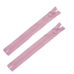 Two 8-inch pink hoop pull zippers by Zakka Workshop for sewing projects