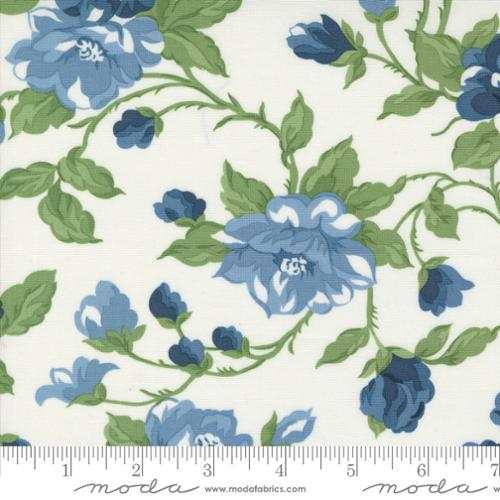 Backing set fabric with blue floral pattern for Piece and Quilt Sampler Kit
