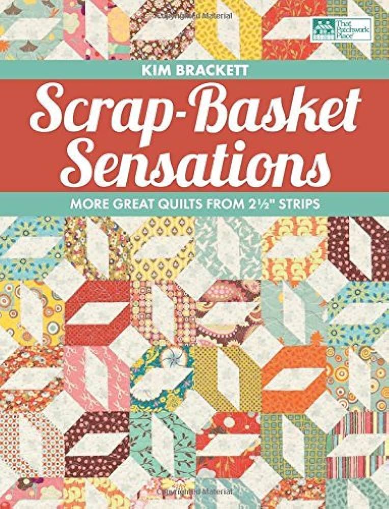 Colorful quilt patterns from Scrap-Basket Sensations by Kim Brackett featuring 2 1/2" strip designs