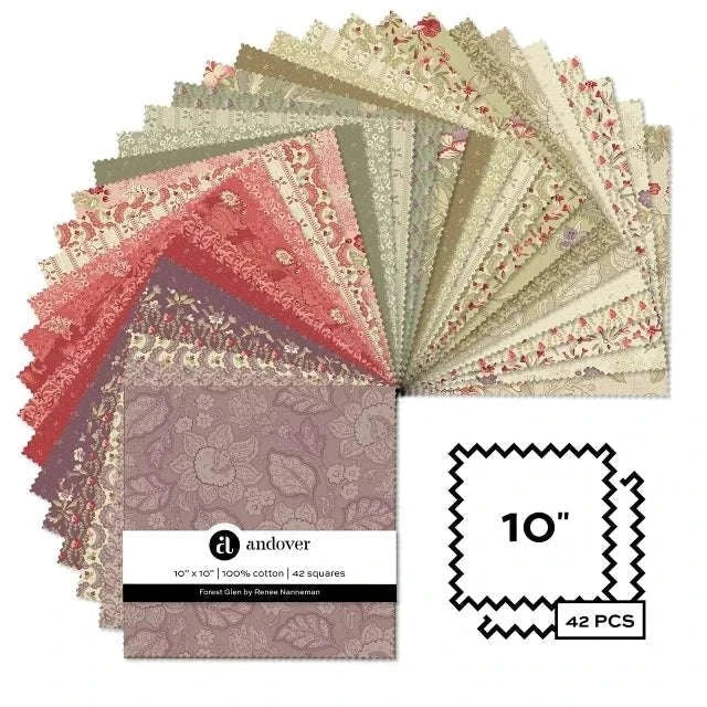 Forest Glen Fat Quarter Bundle 42 fabric squares by Renee Nanneman for Andover