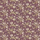 Forest Glen Tuberose Eggplant fabric with botanical floral design by Renee Nanneman