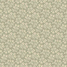 Forest Glen botanical fabric design with meadow plants and flowers in sage green by Renee Nanneman