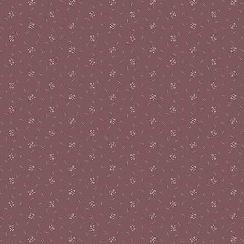 Forest Glen Alpine Eggplant botanical fabric by Renee Nanneman and Andover Fabrics
