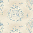 Special Delivery Cozy Cottage blue fabric with vintage florals and postal motifs by Laundry Basket Quilts