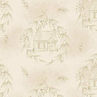 Special Delivery Cozy Cottage Wheat fabric with vintage florals and postal motifs by Laundry Basket Quilts