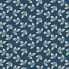 Special Delivery Jewelweed Indigo fabric with vintage florals and postal motifs by Edyta Sitar