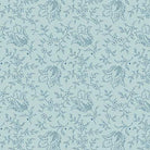 Special Delivery Garden Tulip Sky fabric with vintage floral and postal motifs in blues and creams by Laundry Basket Quilts