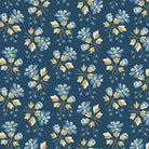 Special Delivery Apple Blossoms Night fabric with vintage florals and postal motifs by Edyta Sitar