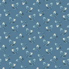 Special Delivery Laurel Stone fabric with dreamy blues, vintage florals, and postal motifs by Laundry Basket Quilts
