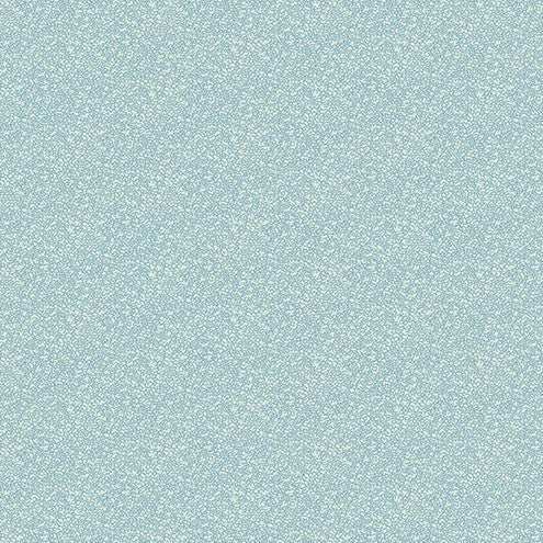 Special Delivery Thyme Bluegrass fabric with vintage florals and postal motifs in blue and cream by Laundry Basket Quilts