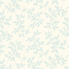 Special Delivery Tree Fern fabric by Edyta Sitar featuring vintage florals and postal motifs in blues and creams