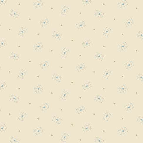 Special Delivery Love Letters fabric with vintage florals and postal motifs by Edyta Sitar