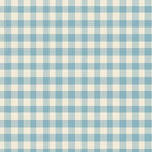 Special Delivery Gingham Chambray fabric with vintage florals and postal motifs by Laundry Basket Quilts