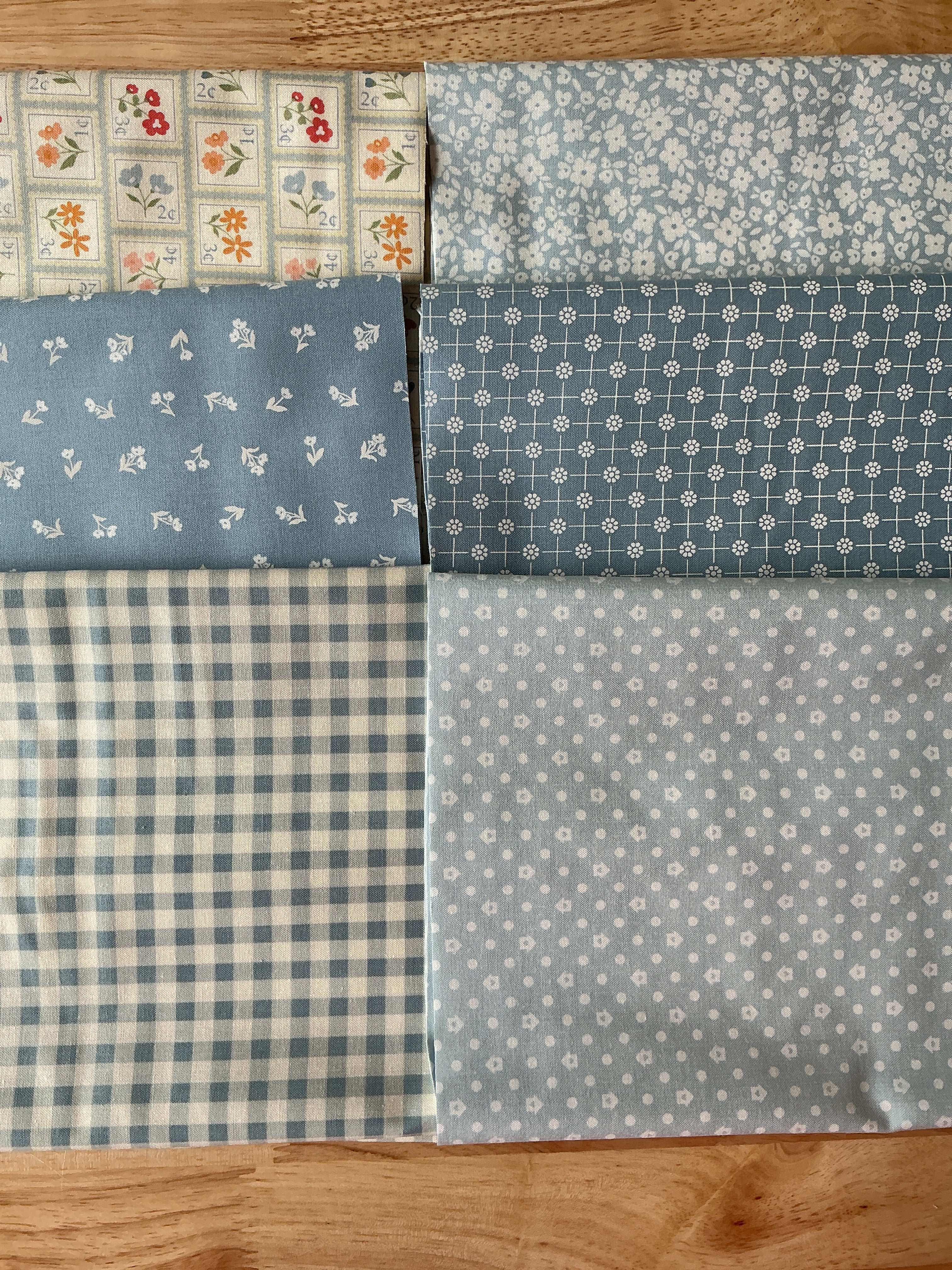 Six quarter yard fabric cuts in assorted colors from My Sew Quilty Life by Heather Briggs