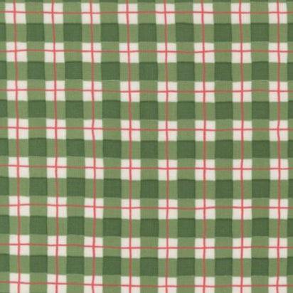 Winter Friends Spruce green and white checkered fabric by Deb Strain for Moda Fabrics