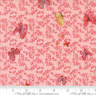 Superbloom Carnation fabric by Robin Pickens with pink floral and butterfly design, 100% cotton from Moda Fabrics